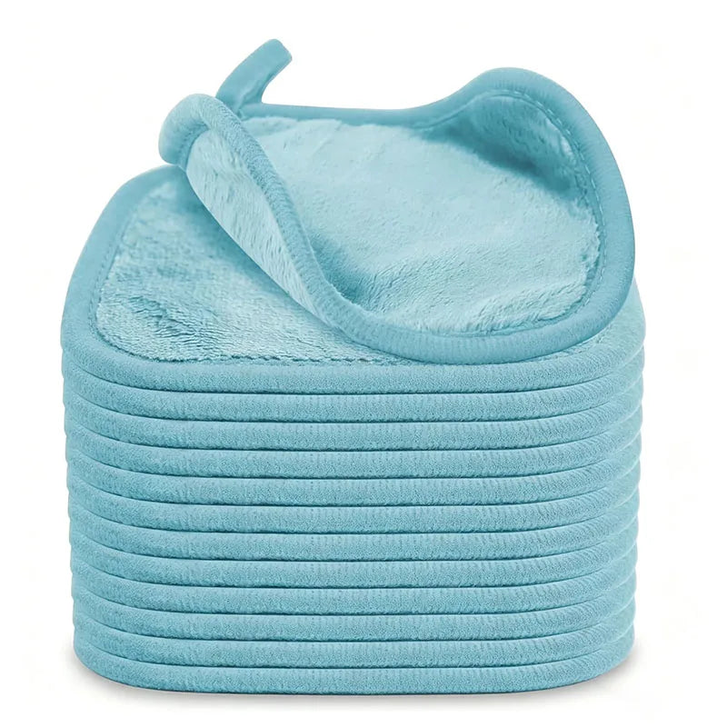 10 Piece Microfiber Face Cleaning Makeup Remover Cloths