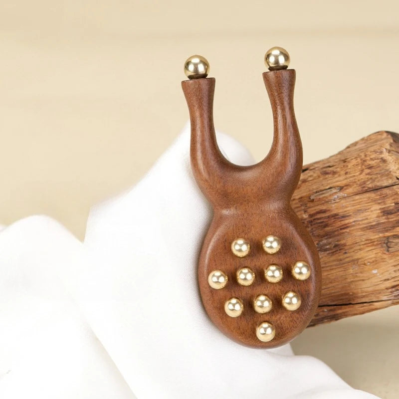 Copper Sandalwood Meridian Massage Comb Scalp Guasha Tool