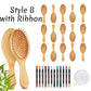 DIY Wooden Hairbrush Painting Kit Multicolor Pens Set