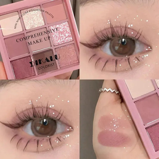 Rosy Nine Color Eyeshadow Palette Low Saturation