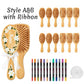 DIY Wooden Hairbrush Painting Kit Multicolor Pens Set