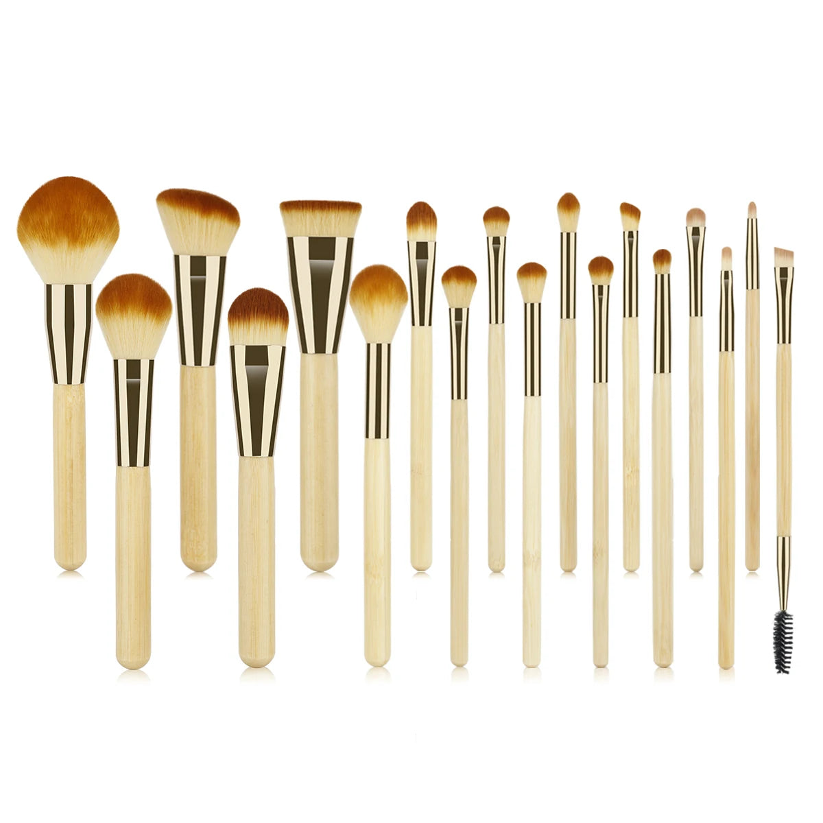 18 Piece Bamboo Makeup Brushes Eyeshadow Foundation Blush Set