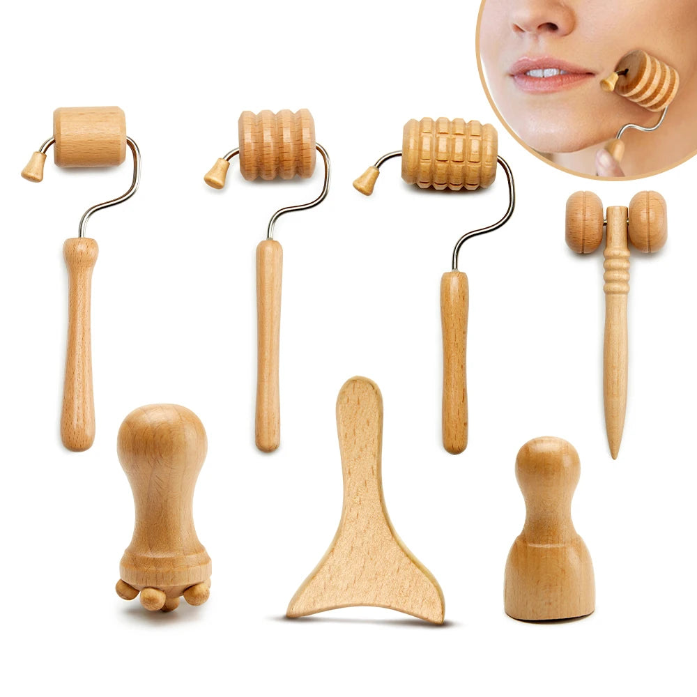 Wood Therapy Face Massager Maderoterapia Gua Sha Tool