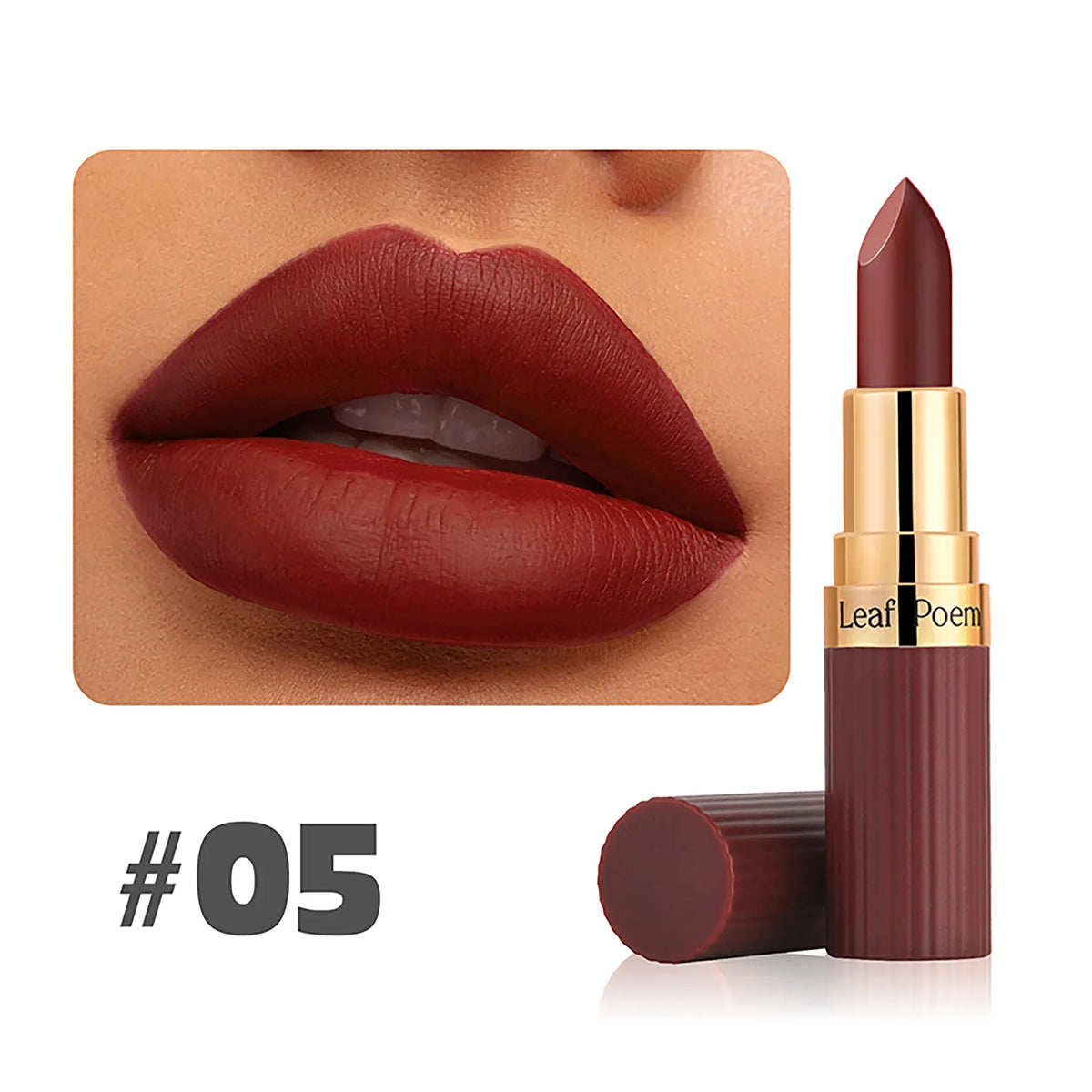 Six Color Matte Velvet Lipstick Nude Coffee Makeup