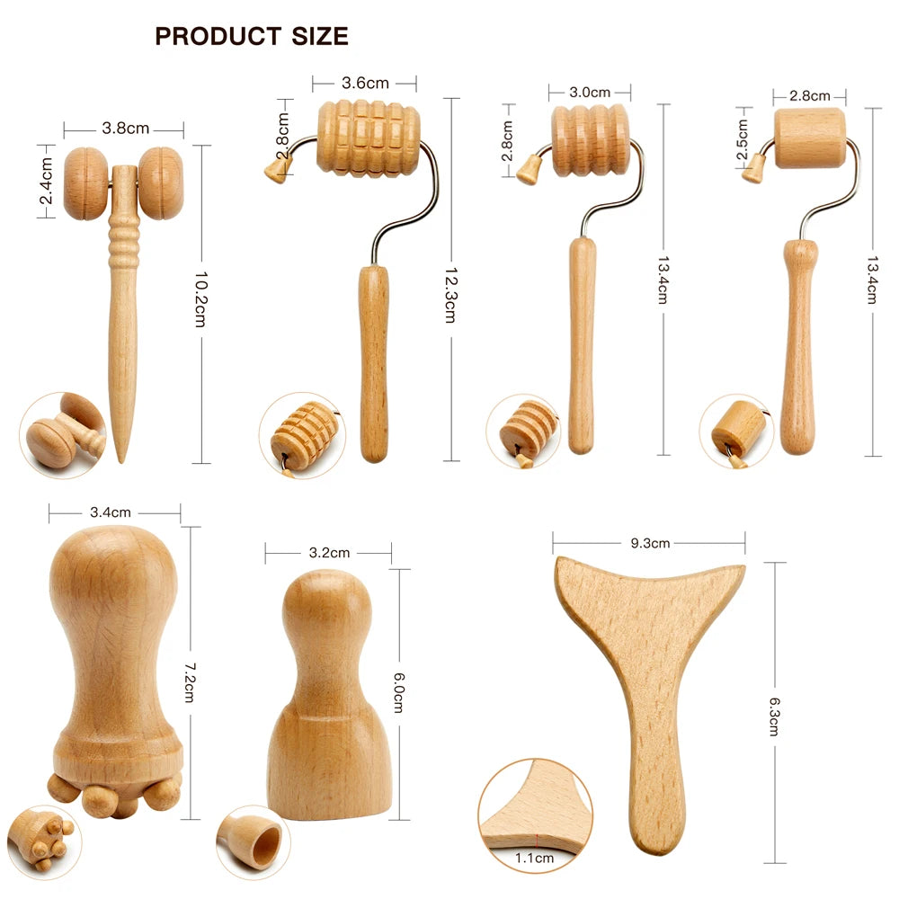 Wood Therapy Face Massager Maderoterapia Gua Sha Tool
