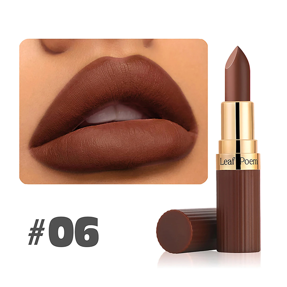 Six Color Matte Velvet Lipstick Nude Coffee Makeup