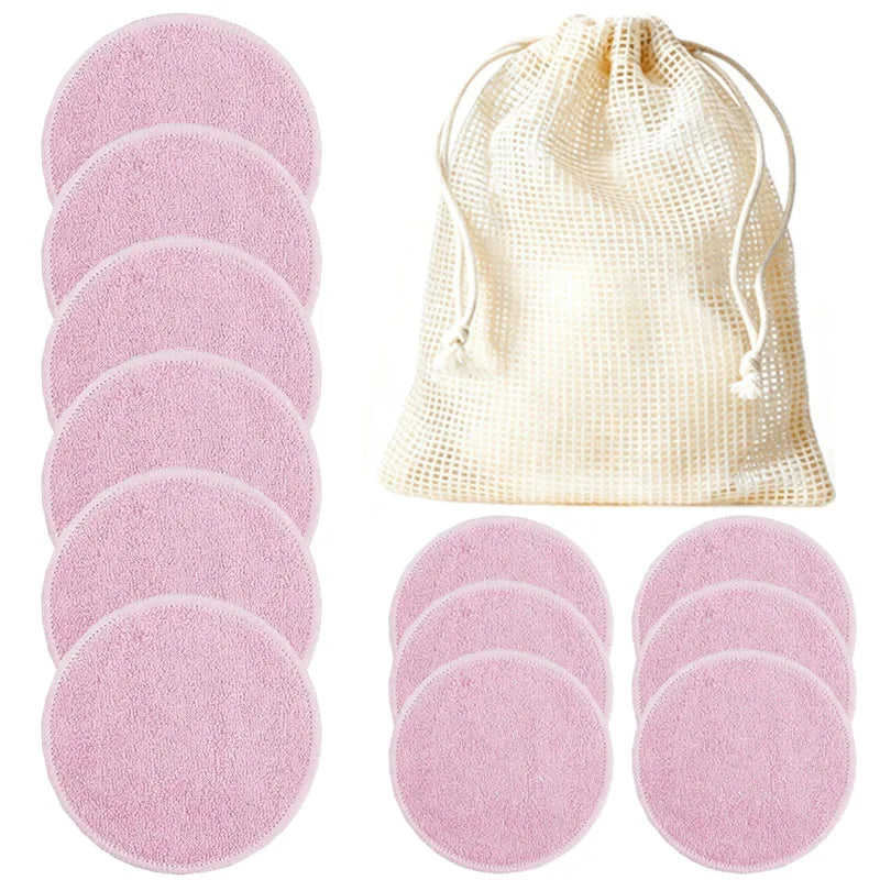 12 Piece Reusable Bamboo Cotton Makeup Remover Pads