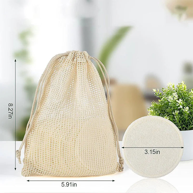 12 Piece Reusable Bamboo Cotton Makeup Remover Pads