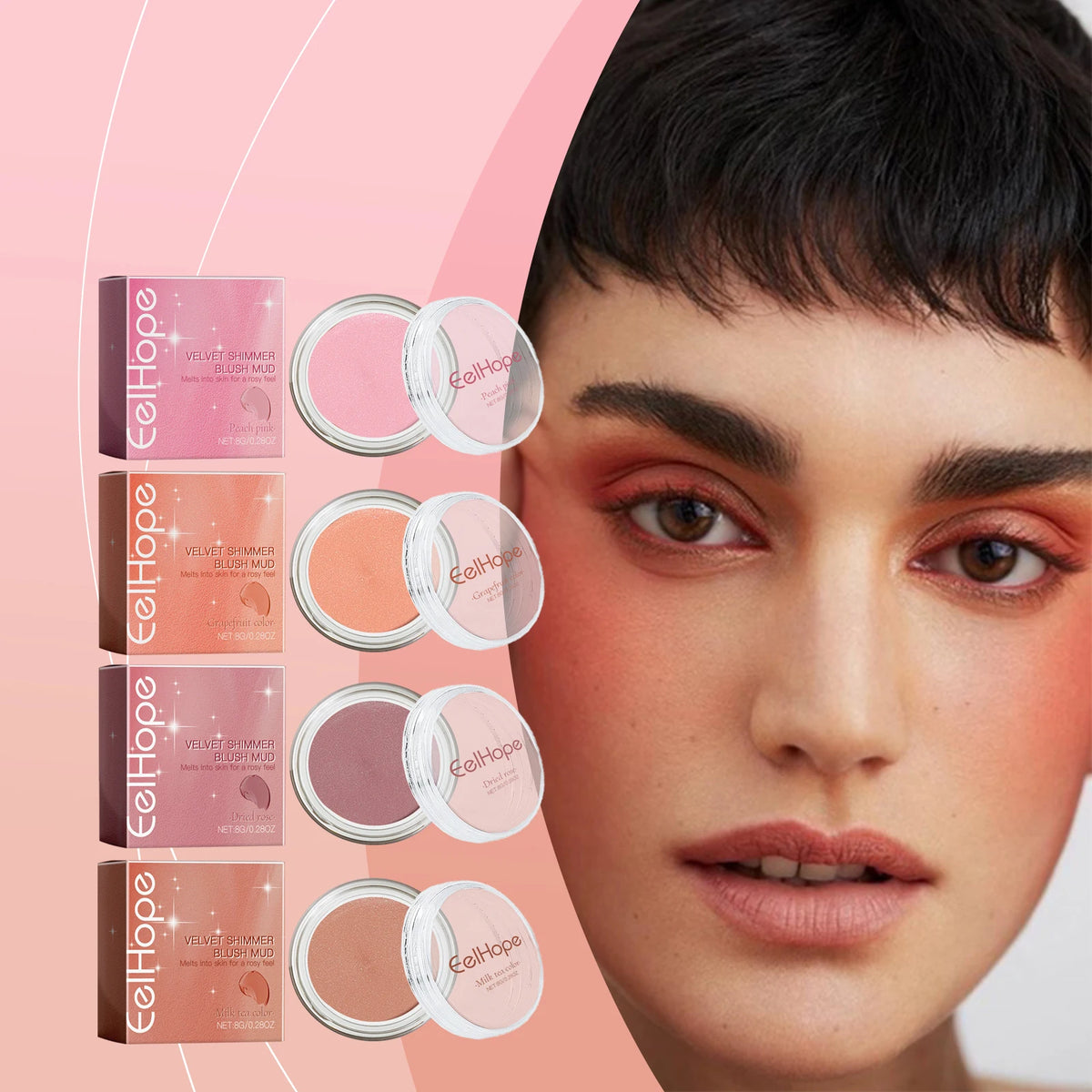 Velvet Cream Blush Mud Glow Hyaluronic Acid Makeup