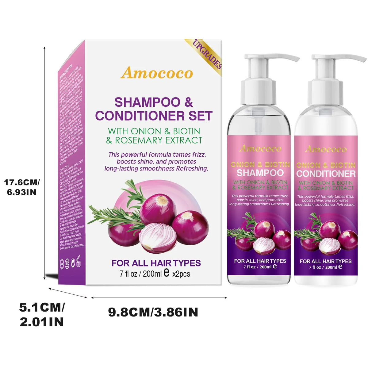 Onion Biotin Rosemary Shampoo Conditioner Set