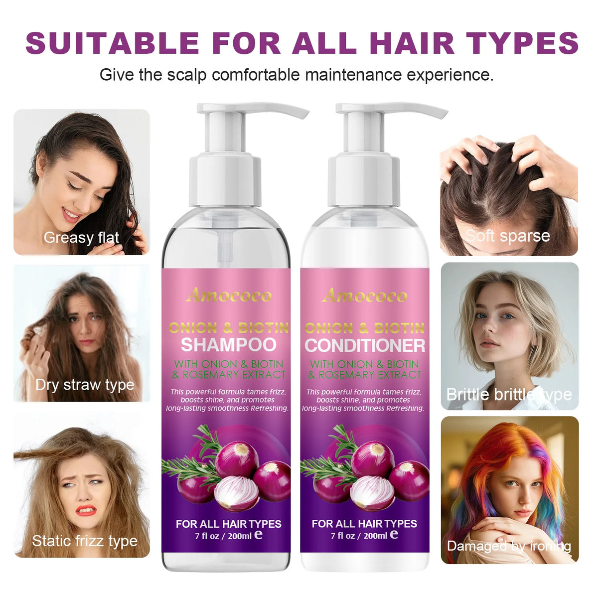 Onion Biotin Rosemary Shampoo Conditioner Set