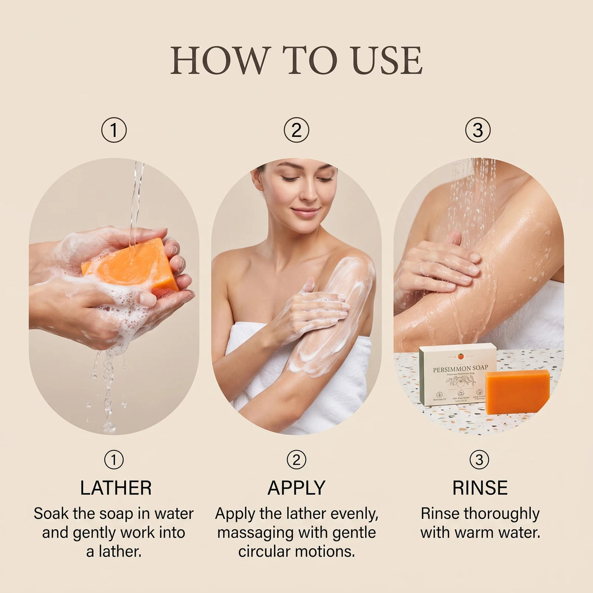 Persimmon Soap Bar Face Body Cleansing Moisturizing