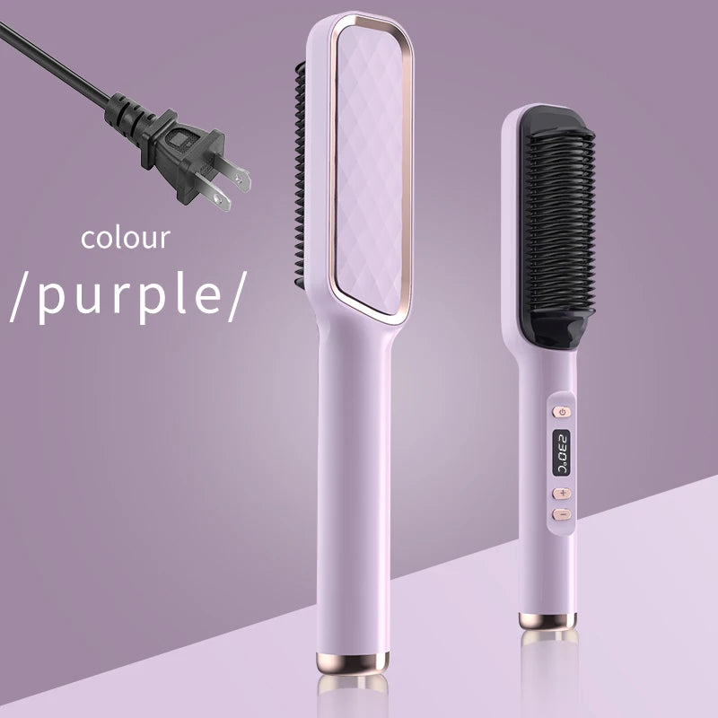 Electric Hot Comb Negative Ion Hair Straightening Brush