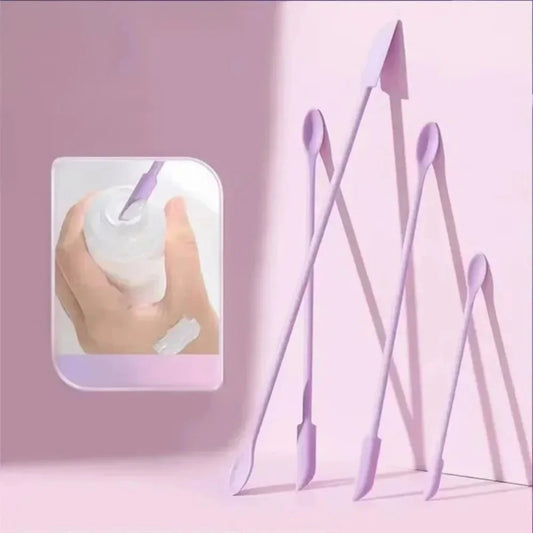 Reusable Silicone Cosmetic Jar Scrapers Mini Spatula Set