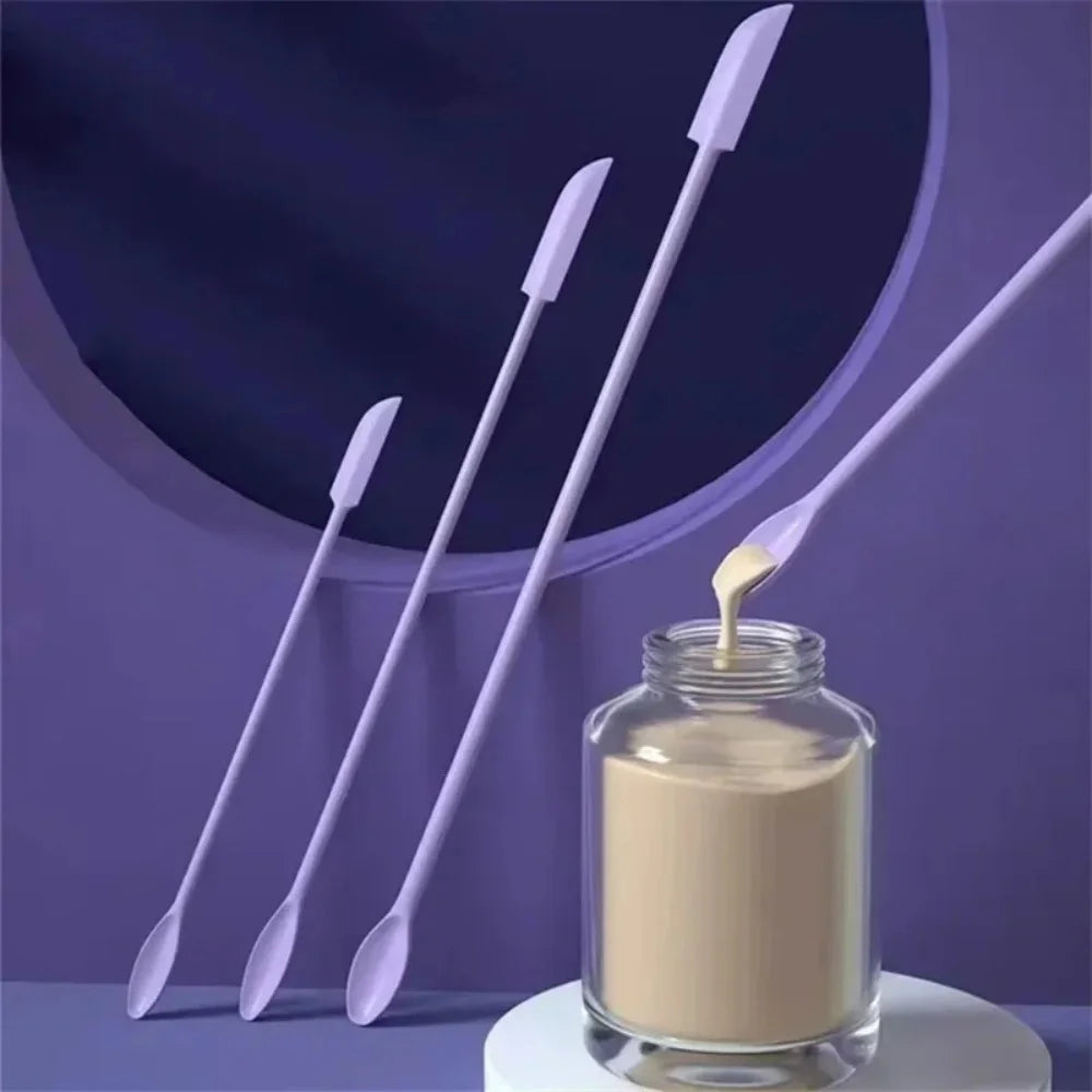 Reusable Silicone Cosmetic Jar Scrapers Mini Spatula Set