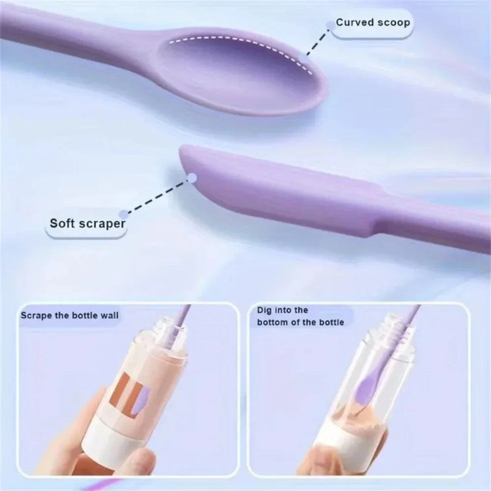 Reusable Silicone Cosmetic Jar Scrapers Mini Spatula Set