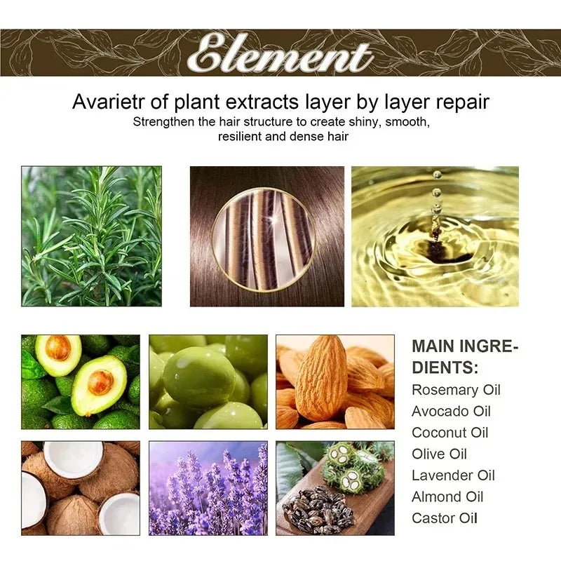 Natural Rosemary Hair Growth Oil Scalp Nourishing Serum