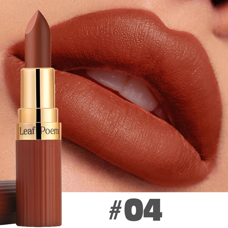 Six Color Matte Velvet Lipstick Nude Coffee Makeup