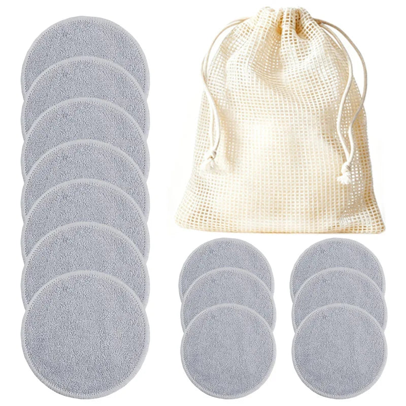 12 Piece Reusable Bamboo Cotton Makeup Remover Pads