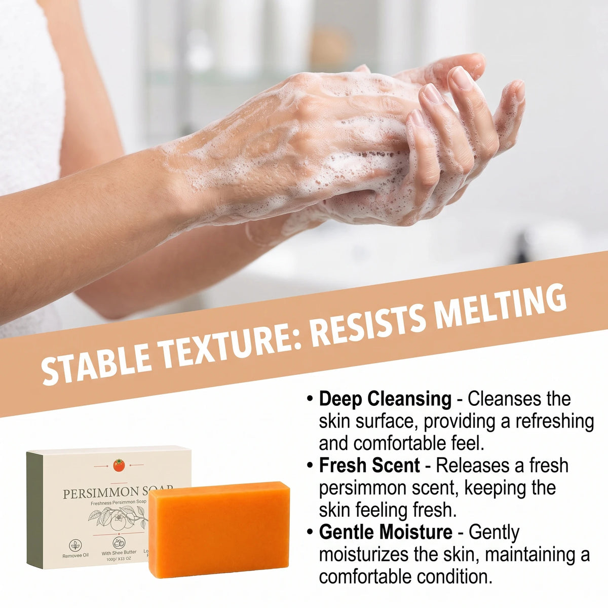 Persimmon Soap Bar Face Body Cleansing Moisturizing