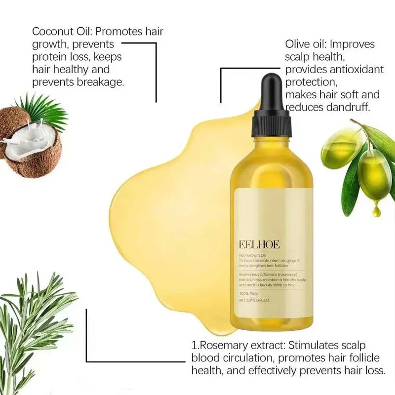 Natural Rosemary Hair Growth Oil Scalp Nourishing Serum