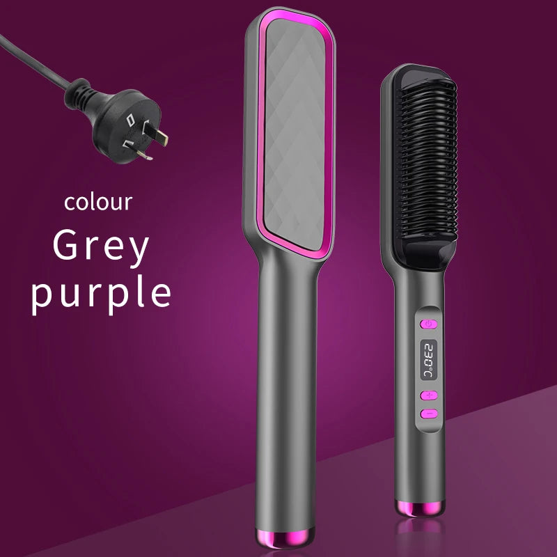 Electric Hot Comb Negative Ion Hair Straightening Brush