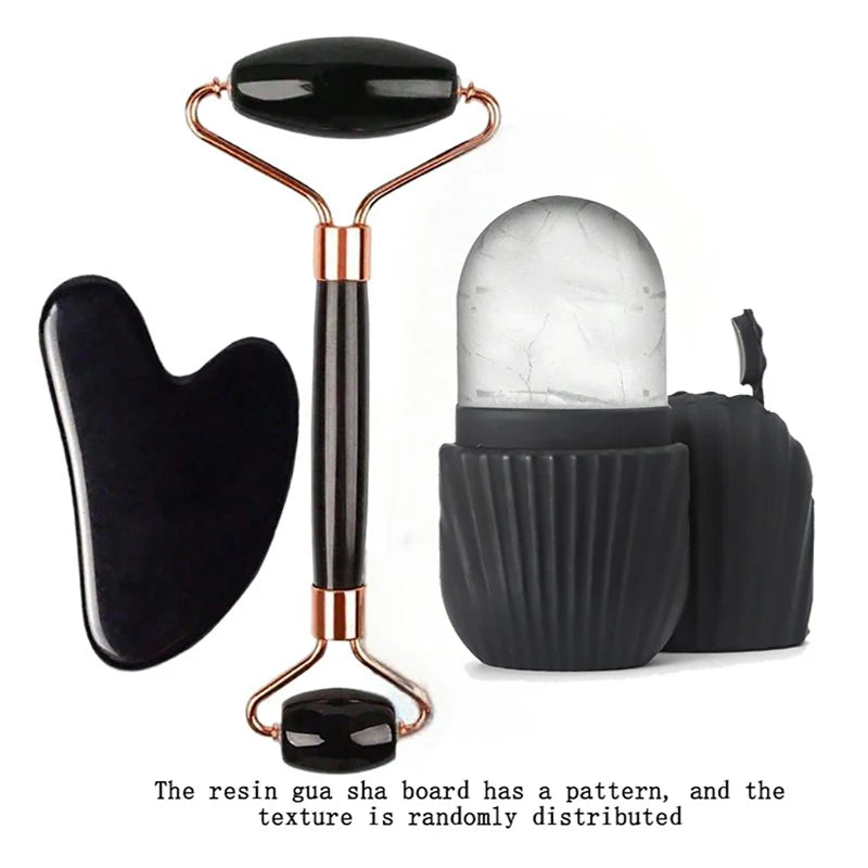 Ice Face Roller Gua Sha Facial Massage Tool Set