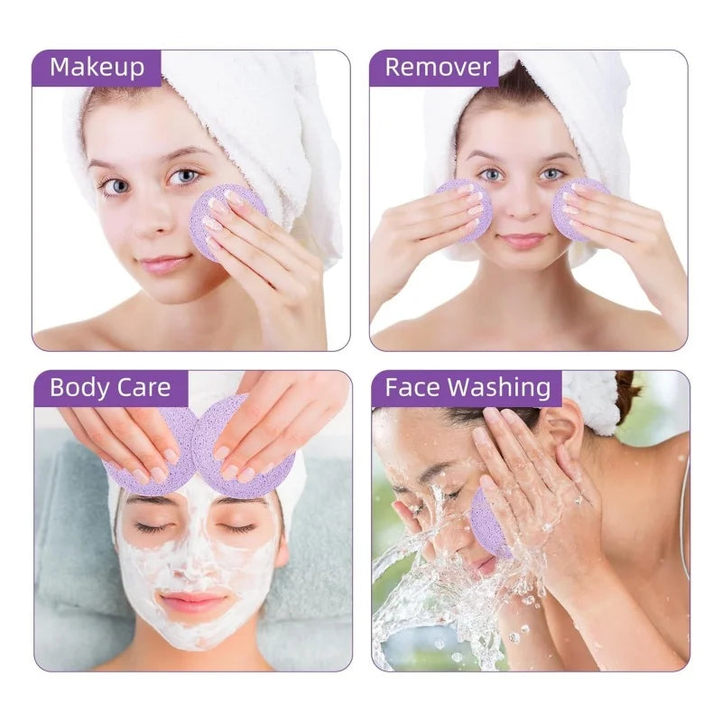 Compressed Face Wash Puff Cleansing Sponge Storage Box