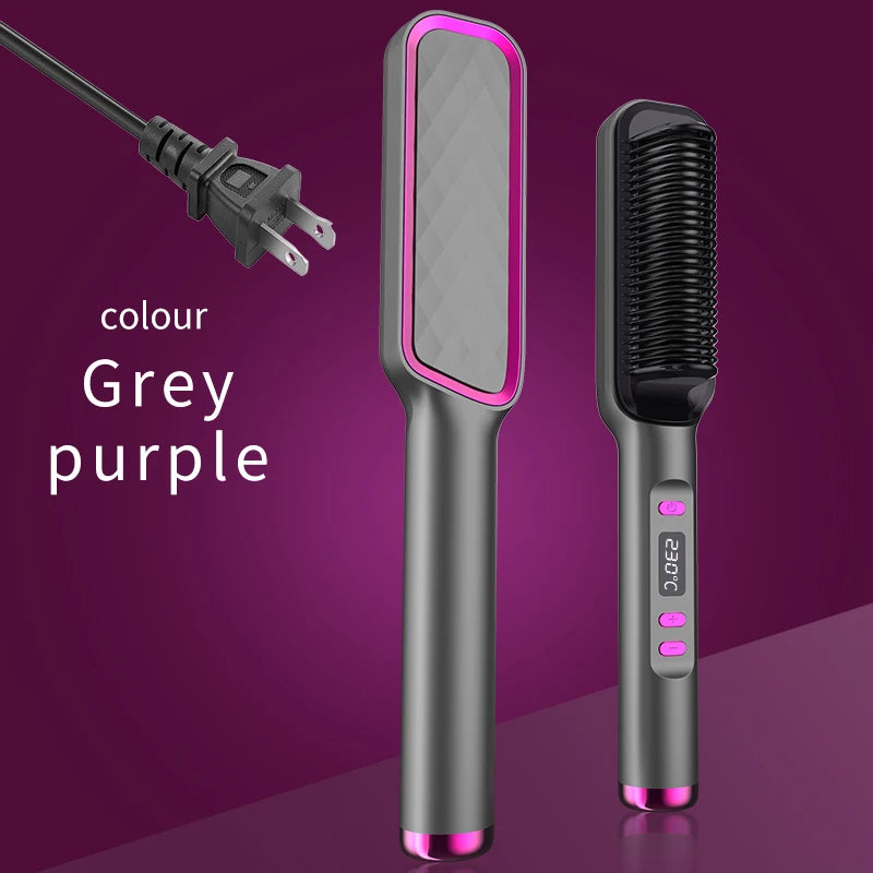 Electric Hot Comb Negative Ion Hair Straightening Brush