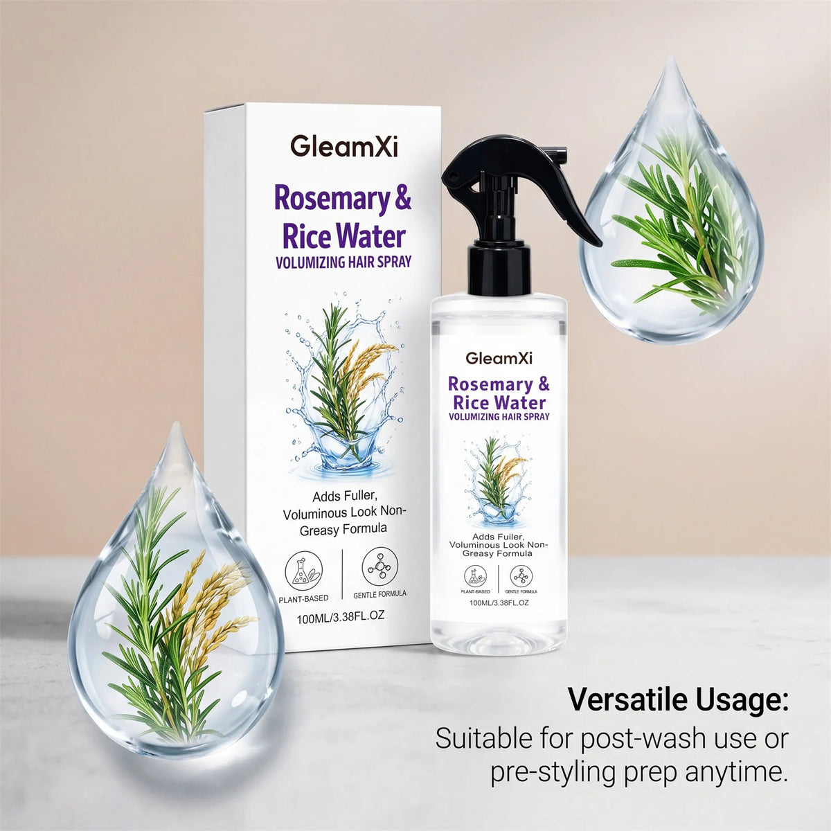 Rice Water Natural Hair Spray Lightweight Formula