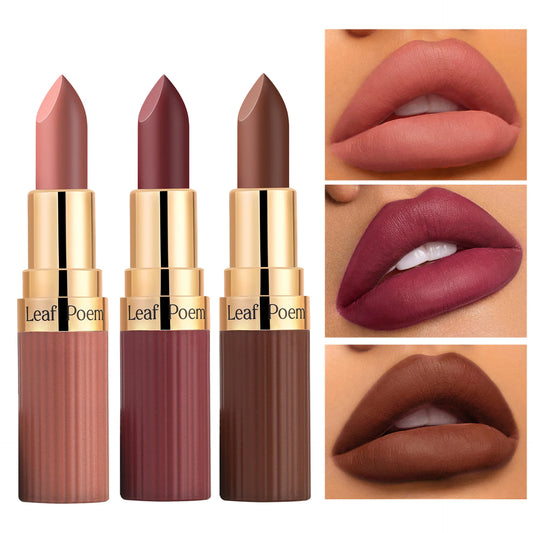 Six Color Matte Velvet Lipstick Nude Coffee Makeup