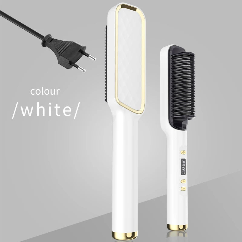 Electric Hot Comb Negative Ion Hair Straightening Brush