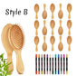 DIY Wooden Hairbrush Painting Kit Multicolor Pens Set