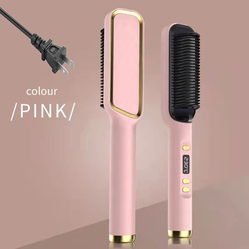 Electric Hot Comb Negative Ion Hair Straightening Brush