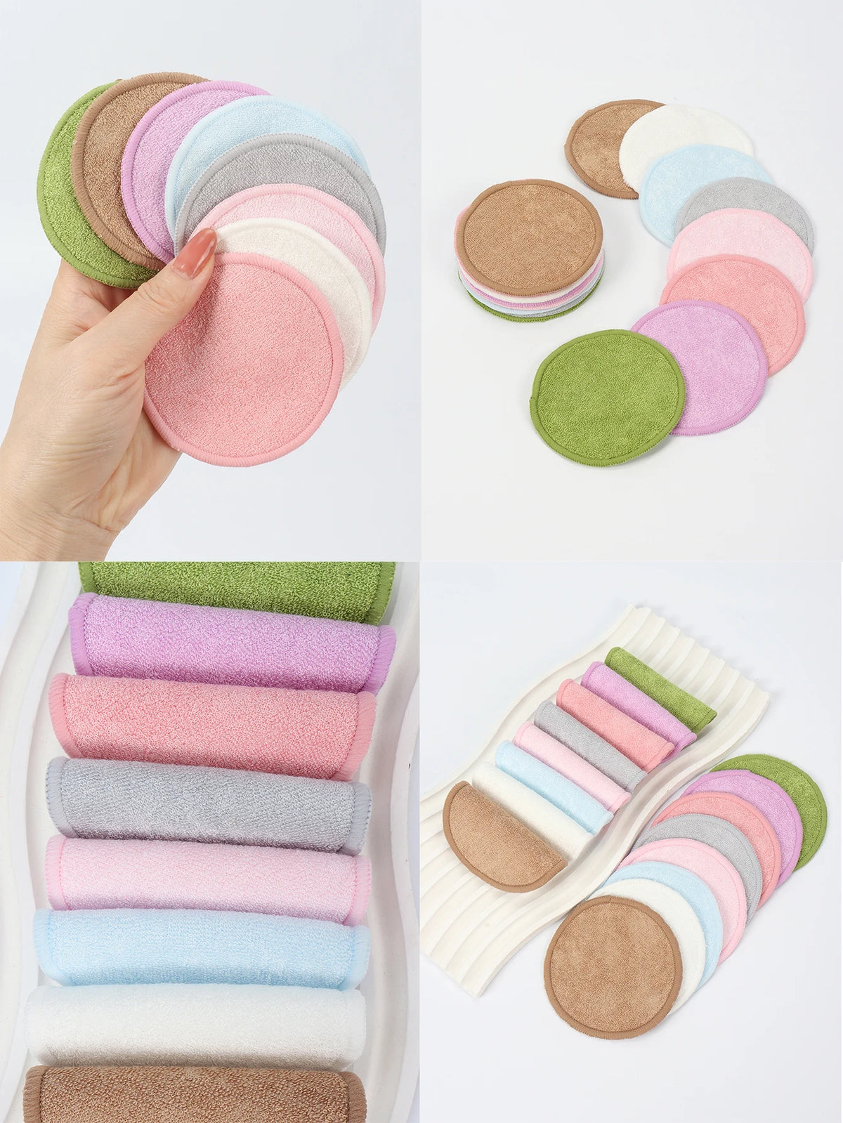 Reusable Makeup Remover Pads Washable Face Cleansing Puffs