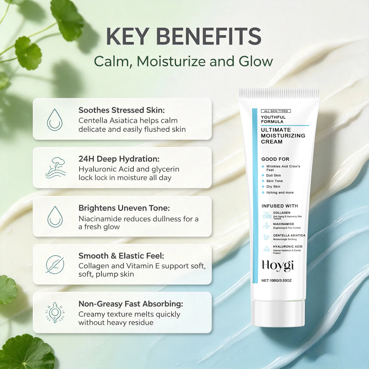 Centella Moisturizing Cream Hyaluronic Acid Barrier Care