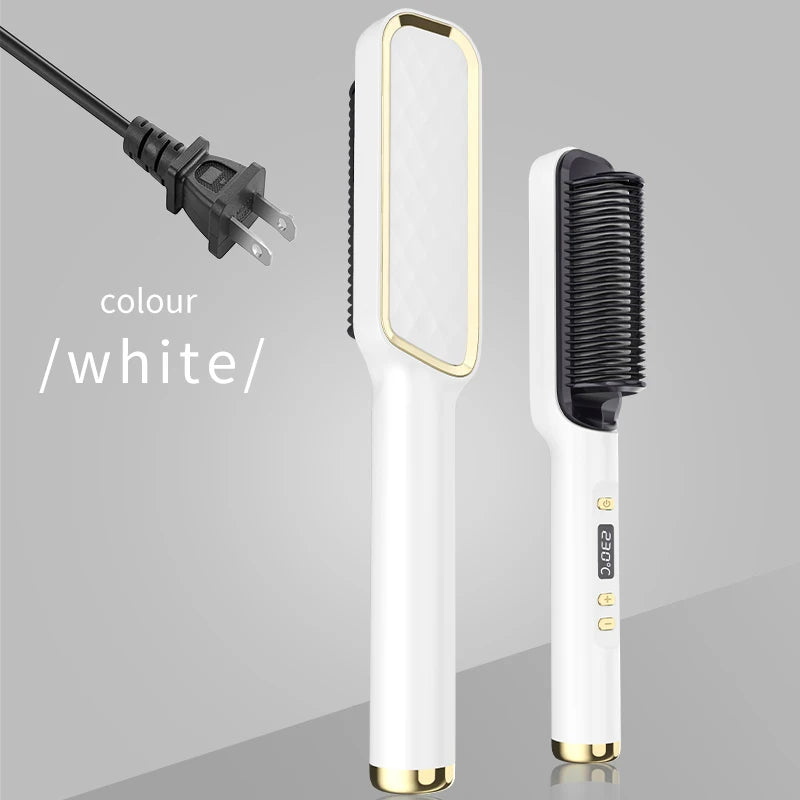 Electric Hot Comb Negative Ion Hair Straightening Brush