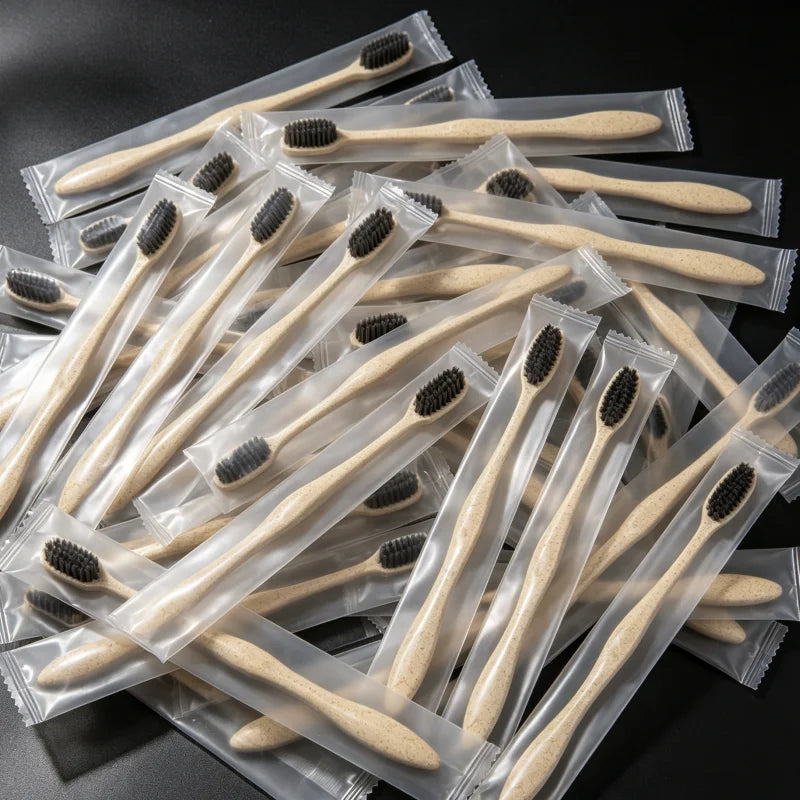100 Piece Hotel Disposable Bamboo Charcoal Toothbrush Set