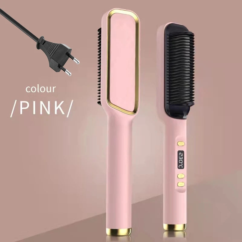 Electric Hot Comb Negative Ion Hair Straightening Brush