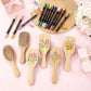 DIY Wooden Hairbrush Painting Kit Multicolor Pens Set