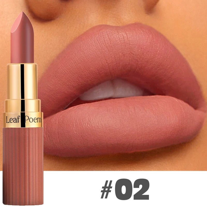 Six Color Matte Velvet Lipstick Nude Coffee Makeup