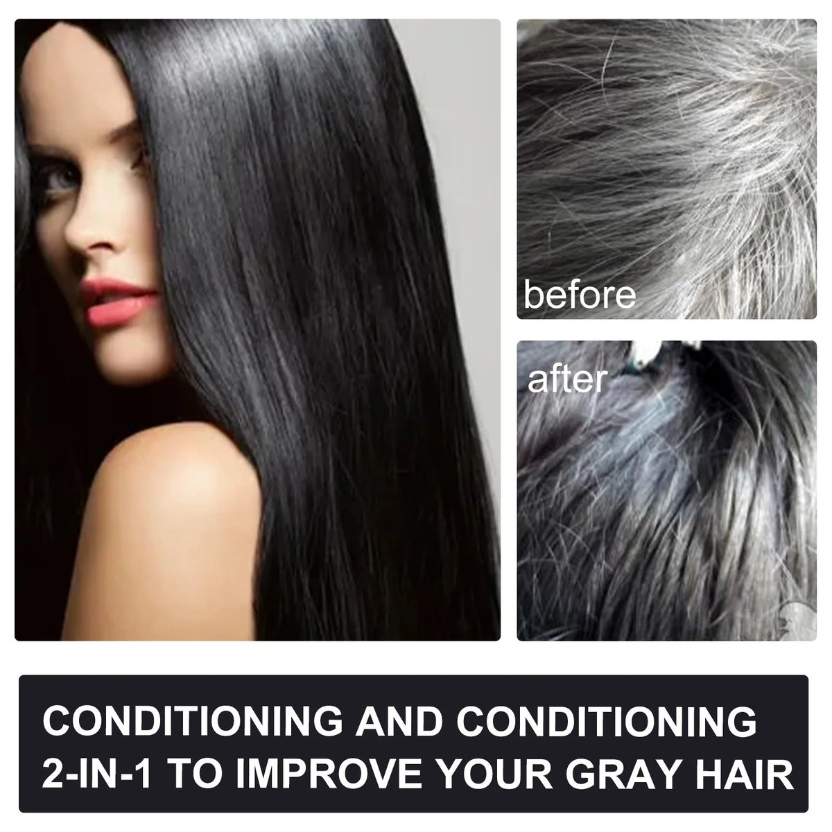 Herbal Black Dye Shampoo Hair Coloring Care