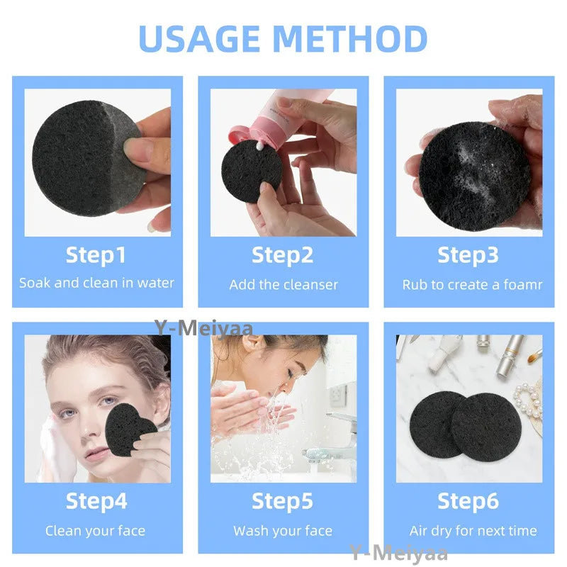 Compressed Natural Facial Cleansing Sponges Exfoliating Pads
