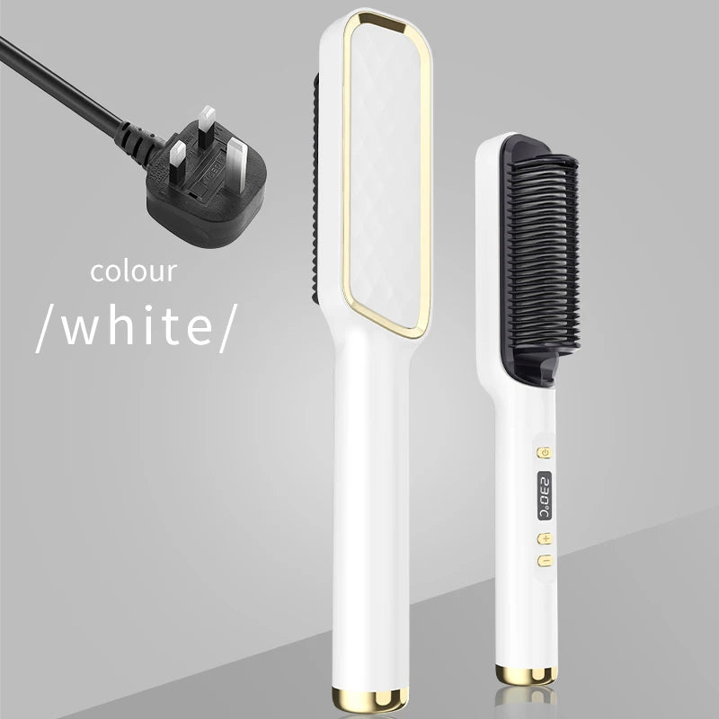 Electric Hot Comb Negative Ion Hair Straightening Brush