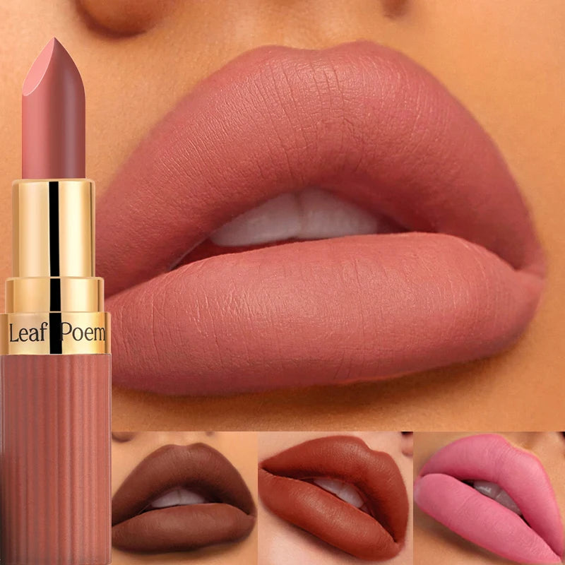 Six Color Matte Velvet Lipstick Nude Coffee Makeup