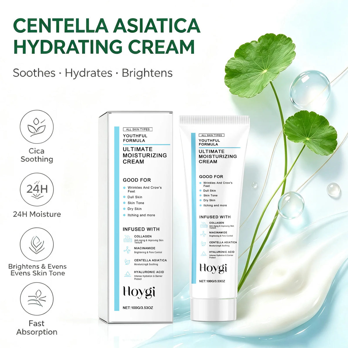 Centella Moisturizing Cream Hyaluronic Acid Barrier Care
