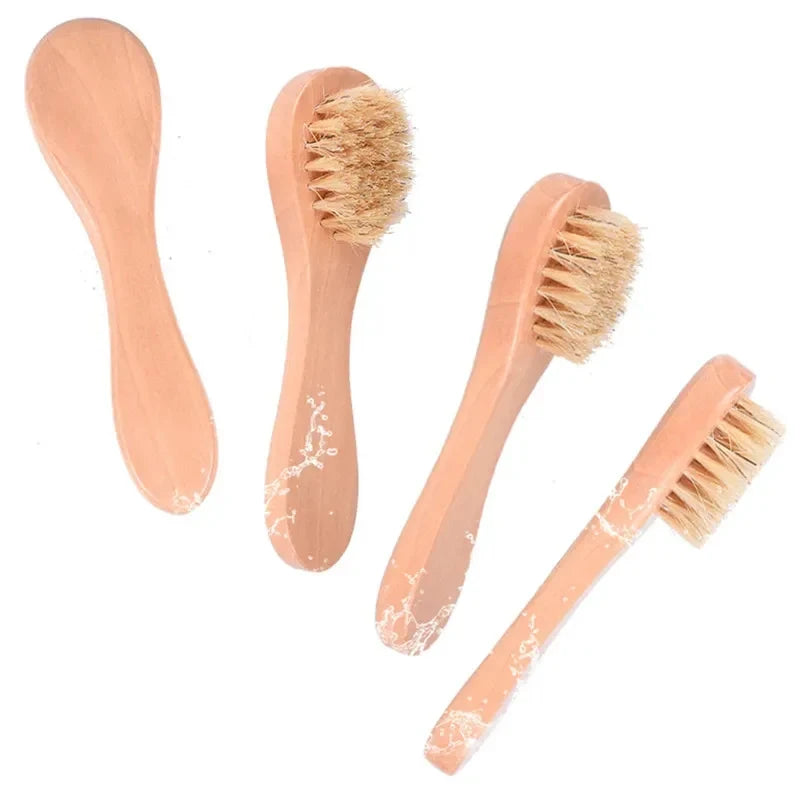 Bamboo Horse Hair Facial Cleansing Exfoliating Brush