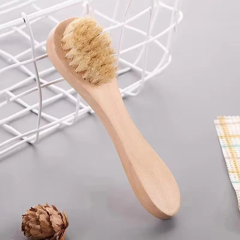 Bamboo Horse Hair Facial Cleansing Exfoliating Brush