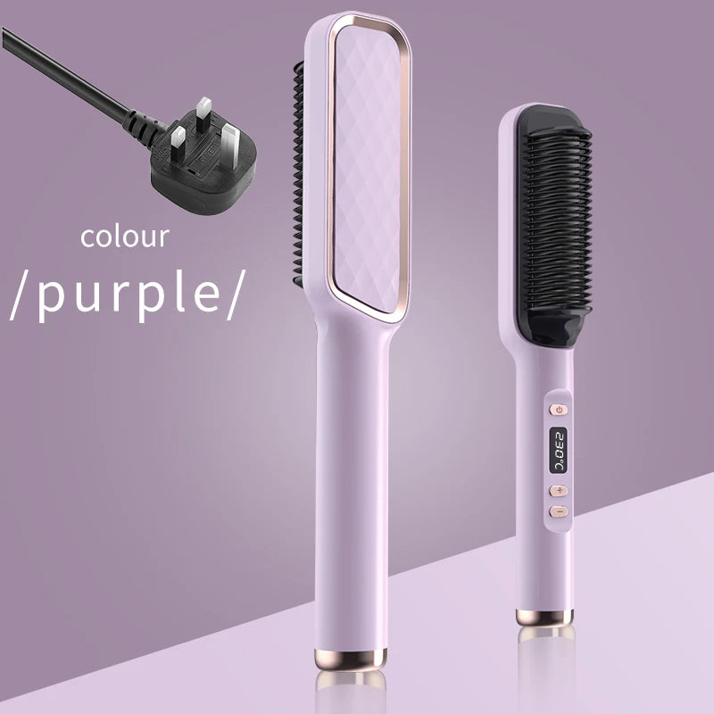 Electric Hot Comb Negative Ion Hair Straightening Brush