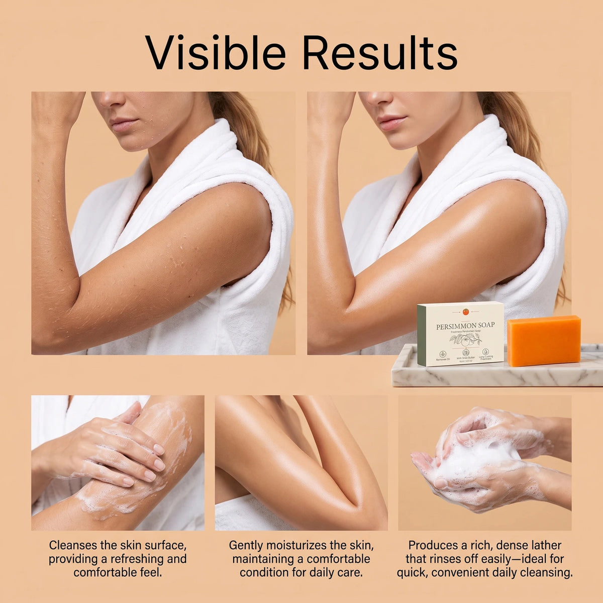 Persimmon Soap Bar Face Body Cleansing Moisturizing